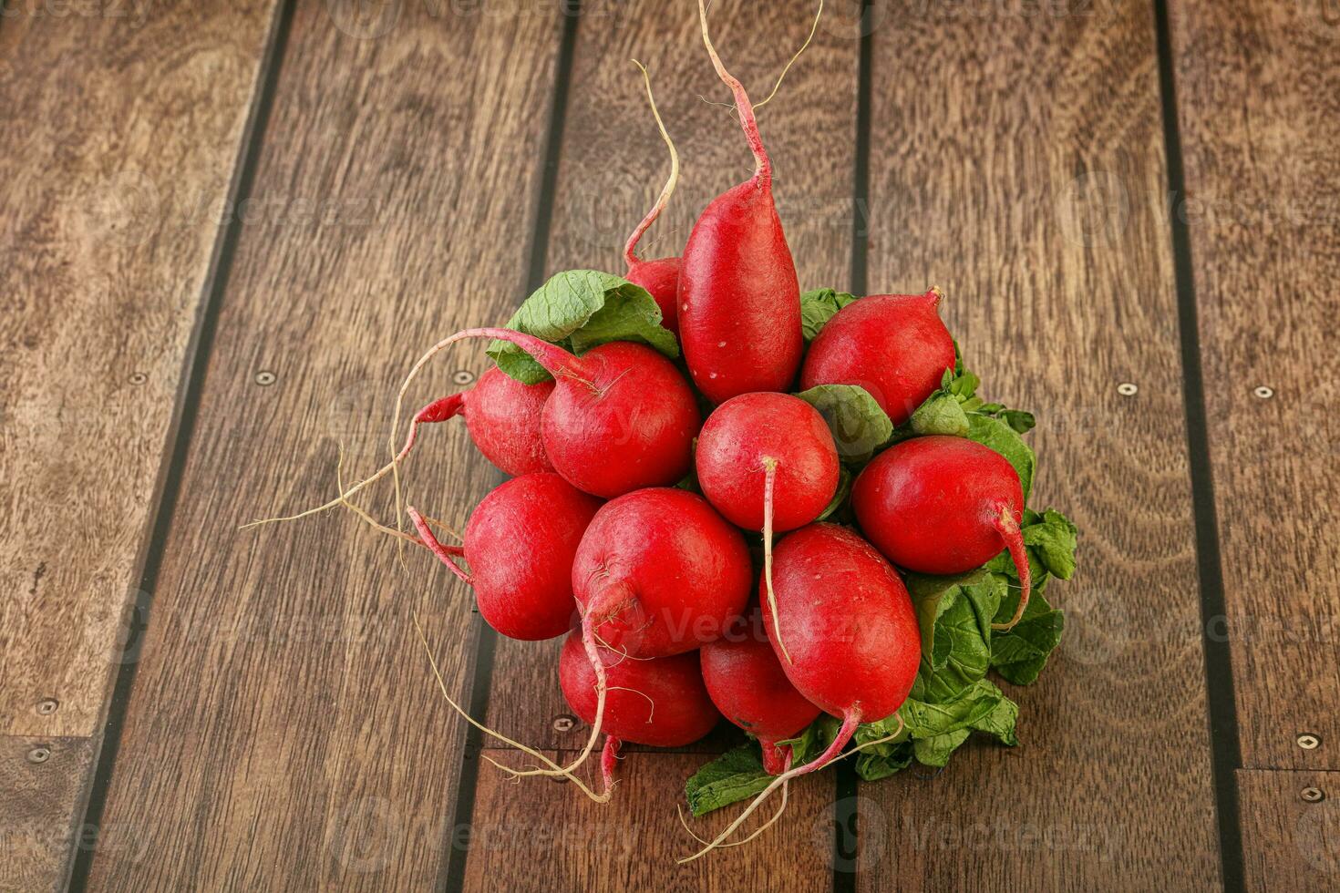 Heap ripe fresh red radish photo