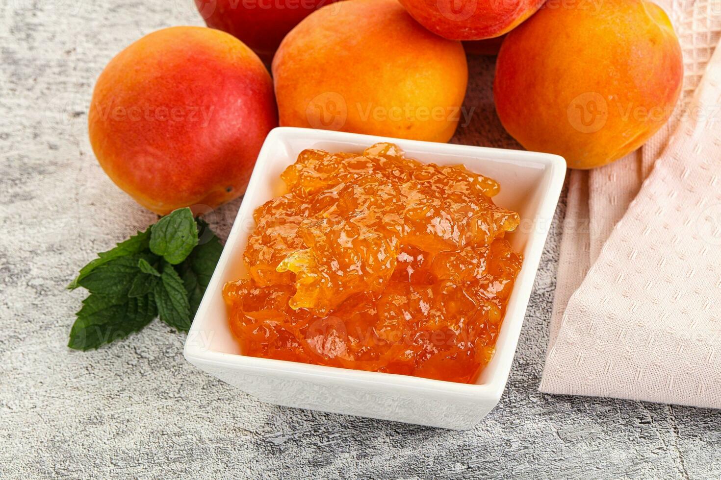 Sweet apricot jam homemade dessert photo