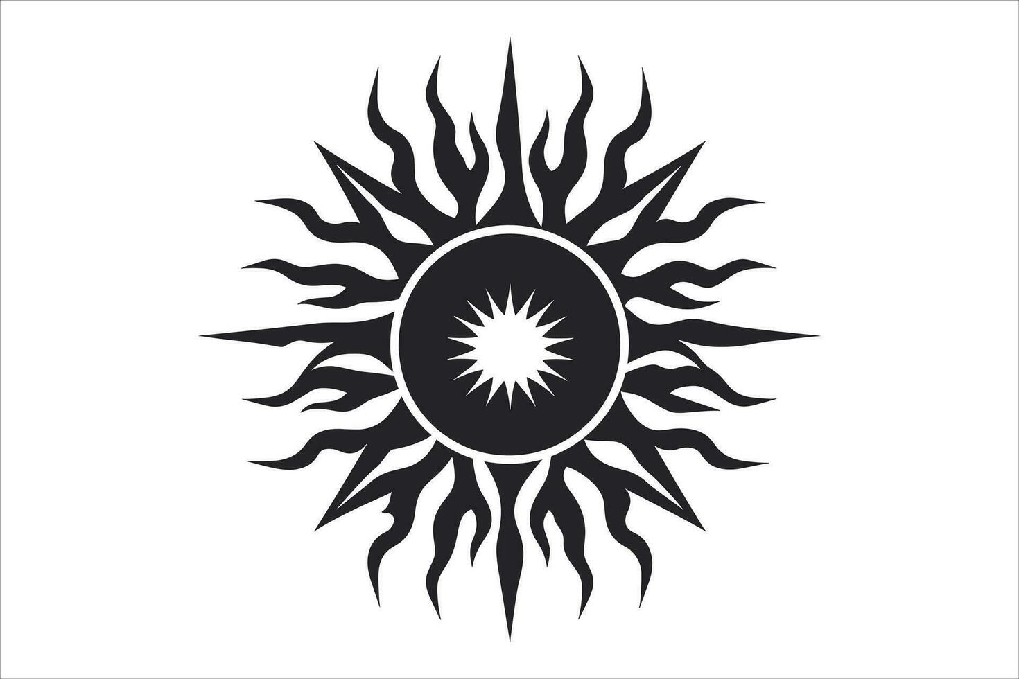 Sun Design Silhouette vector