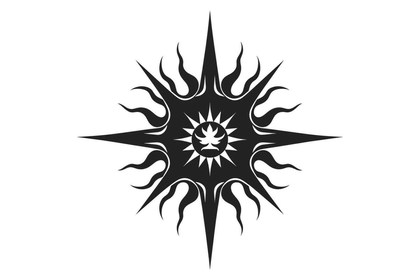 Sun Design Silhouette vector