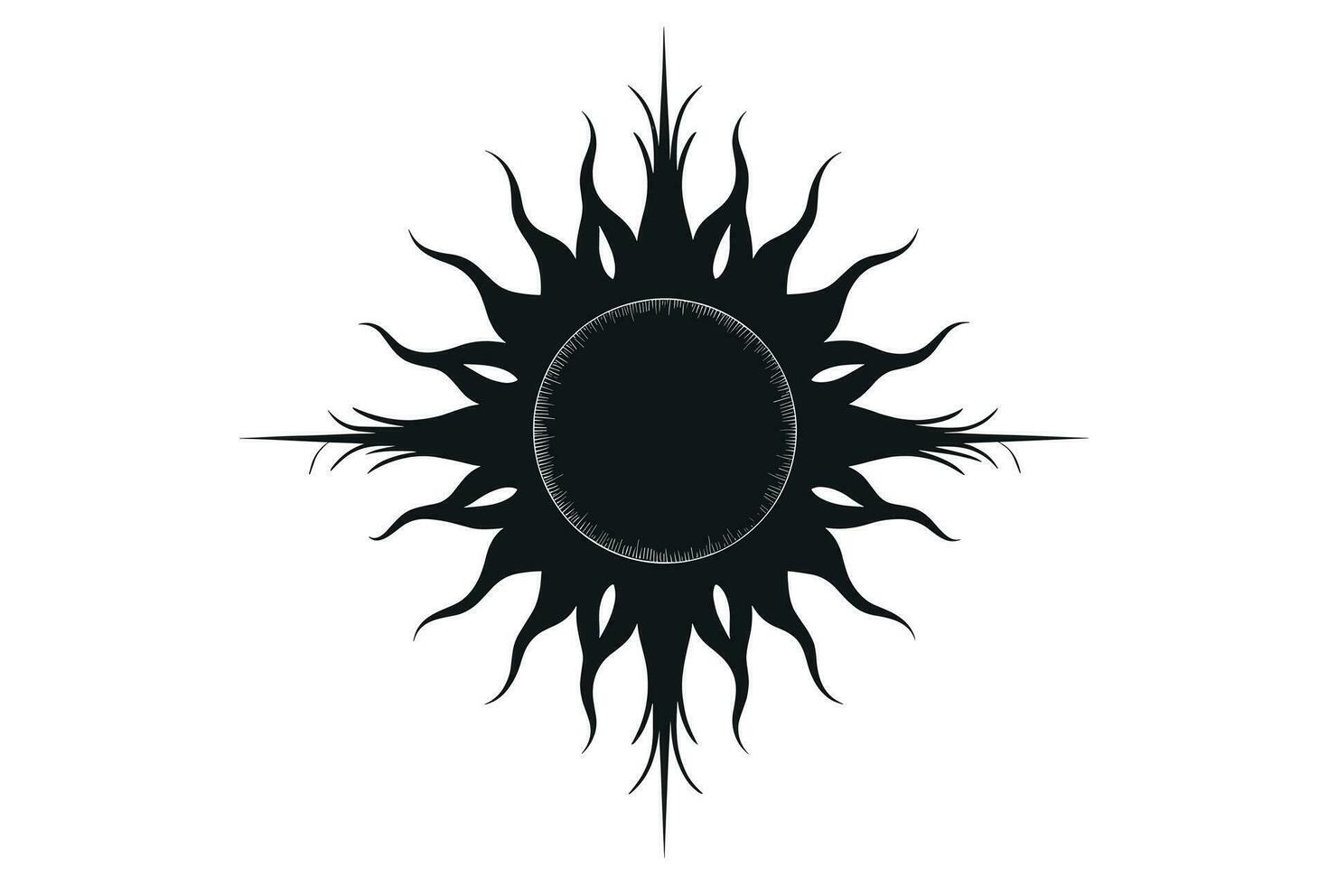 Sun Design Silhouette vector