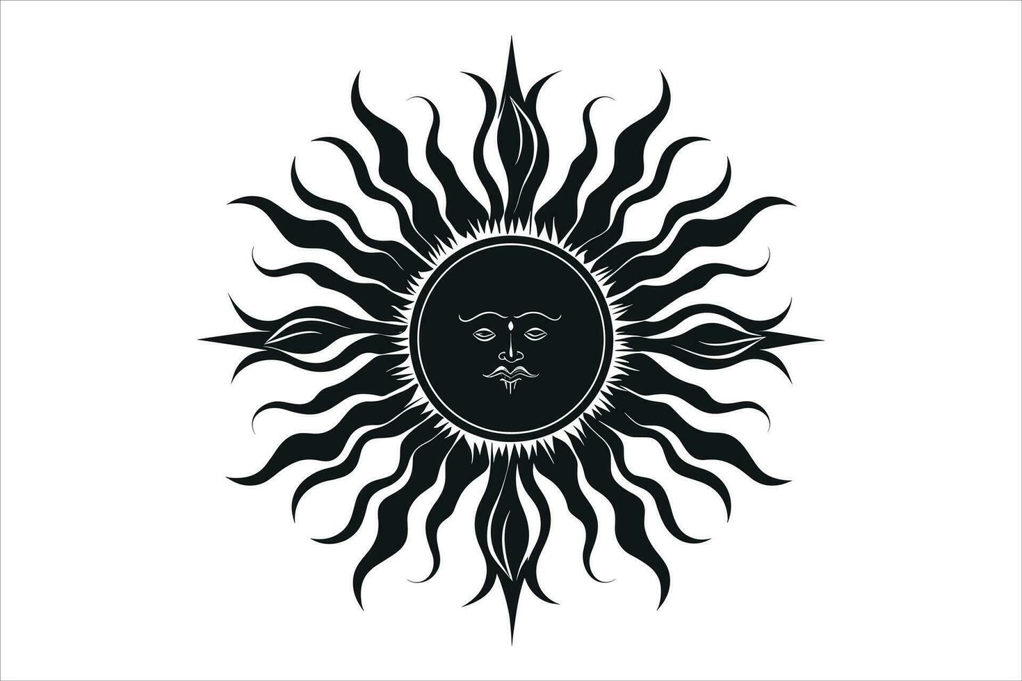 Sun Design Silhouette vector