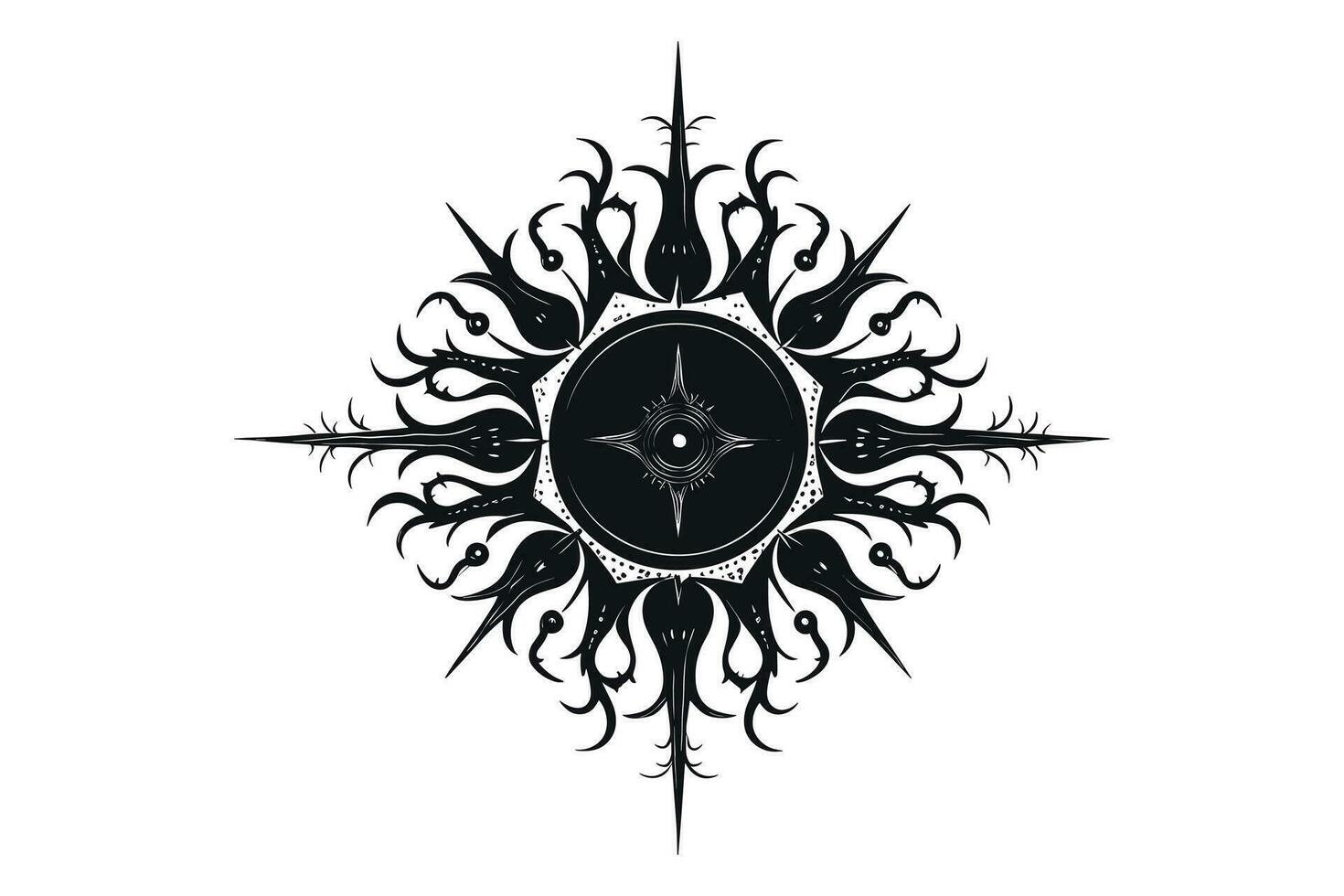 Sun Design Silhouette vector