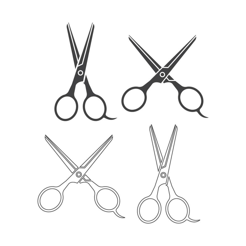 Scissor set. Vector icon template
