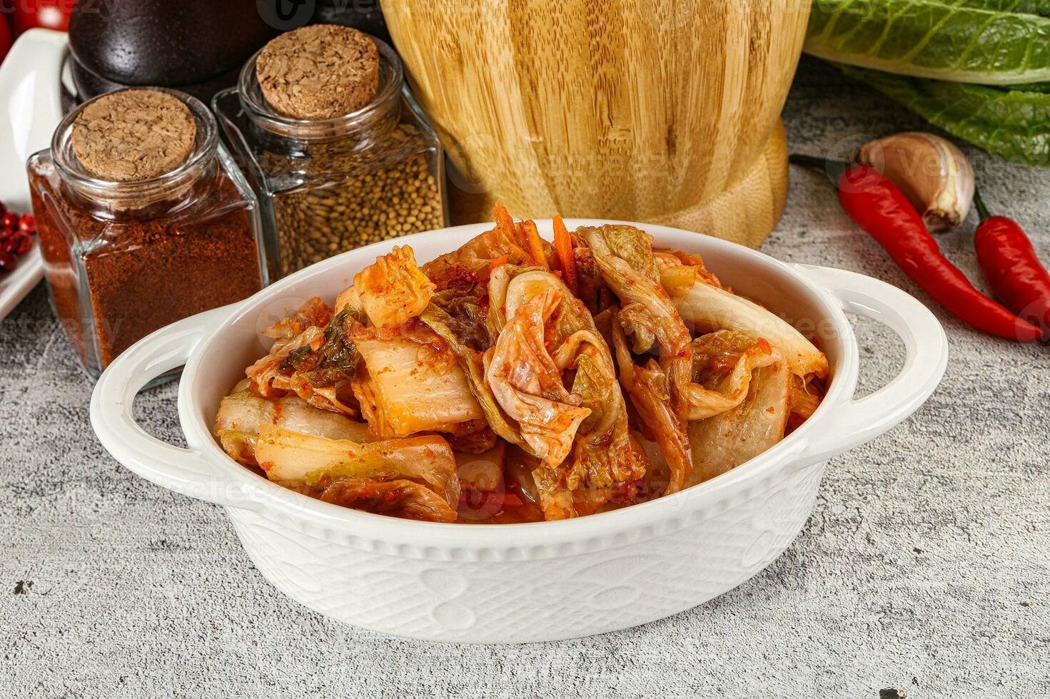 Korean cuisine fermented cabbage kimchi photo