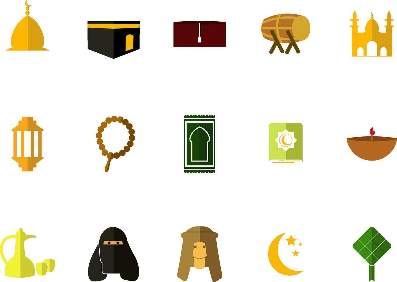 islam icono colección vector