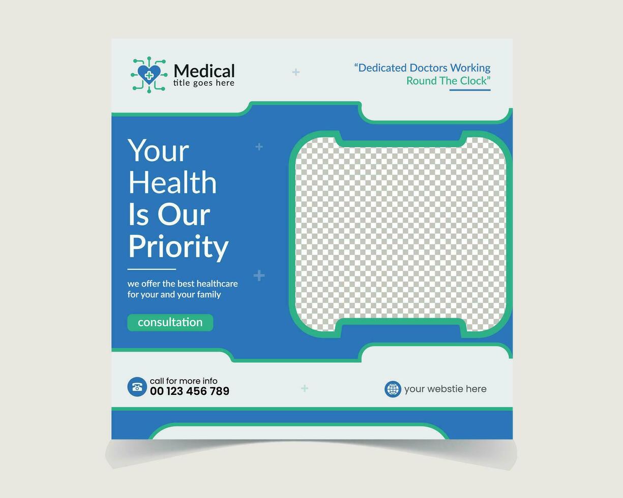 Modern healthcare service banner design vector