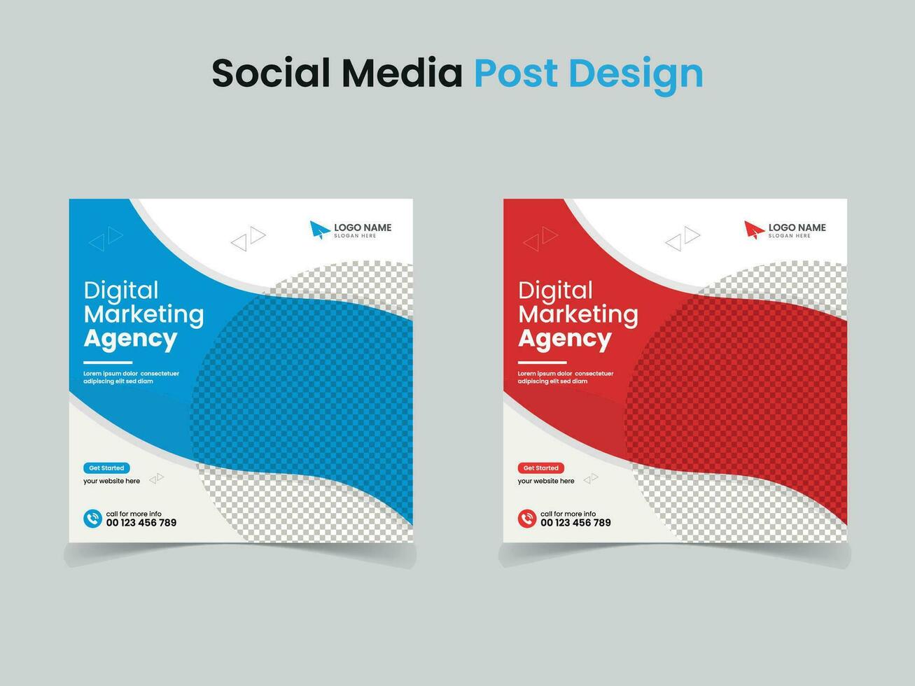 Creative marketing social media post banner design template vector