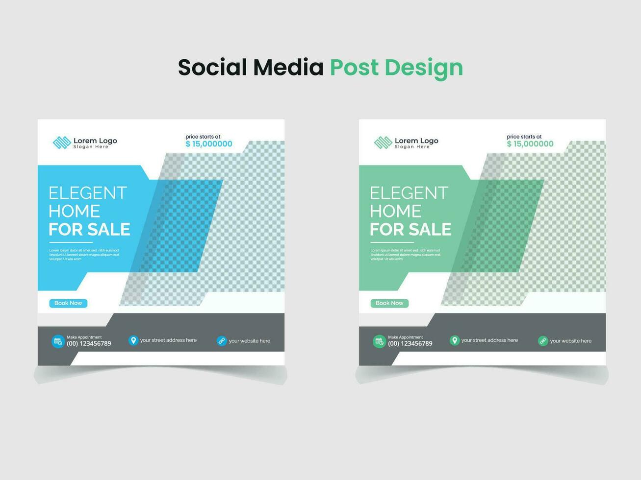 Creative marketing banner social media post design template vector