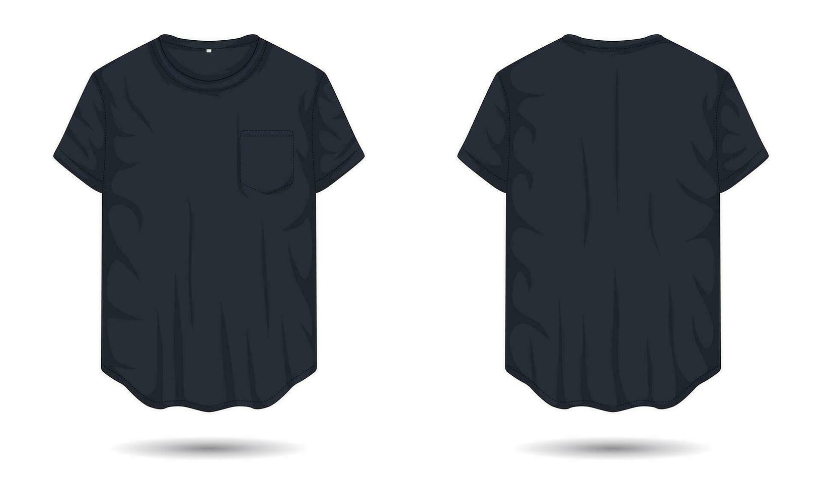 Casual t-shirt template front and back view vector