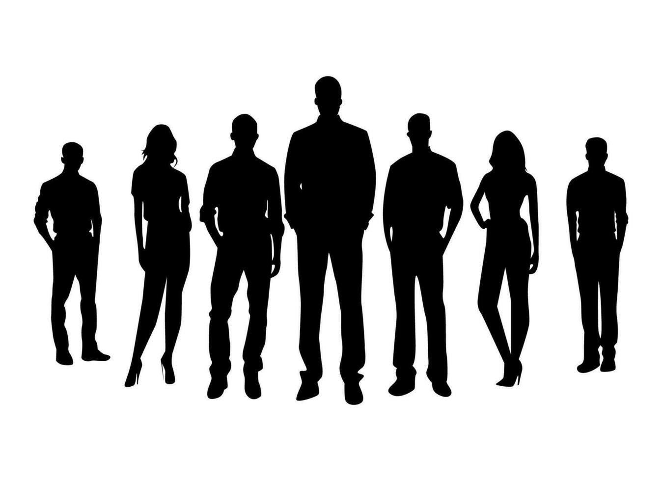 group of people silhouette icon set illustration vector