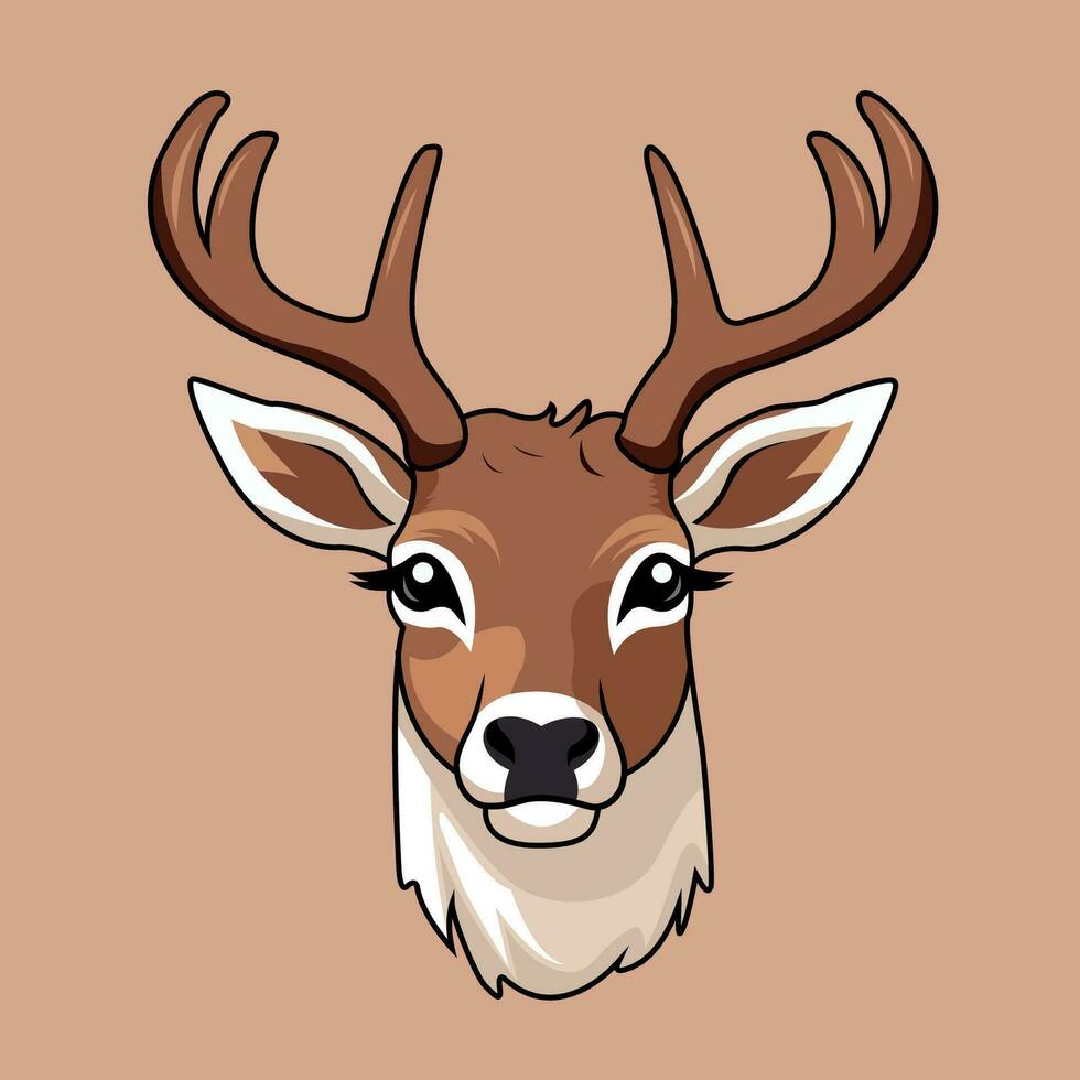 Deer Head logo sticker illustration vector