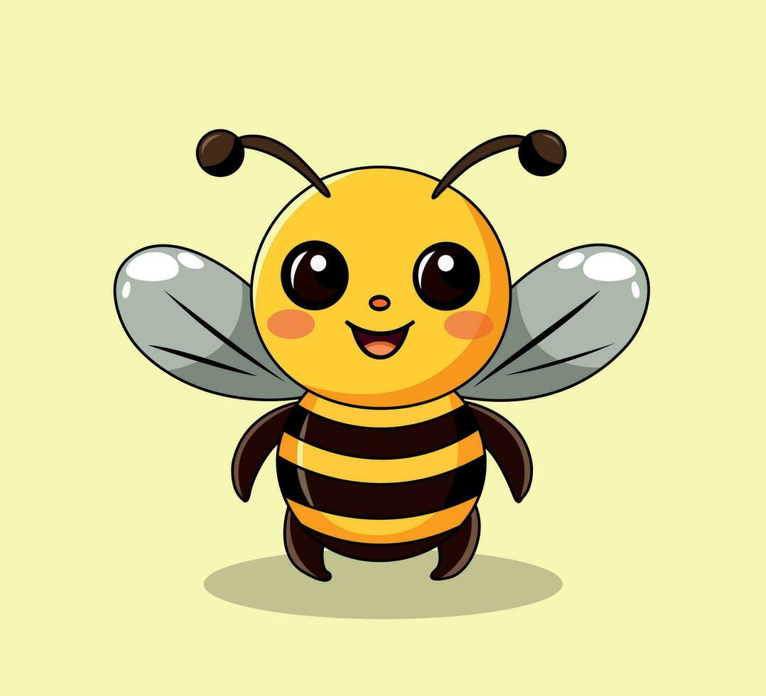 cute bee mascot vector illustration