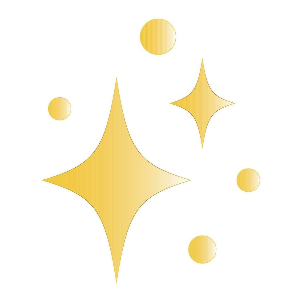 gold twinkling star icon. eps 10 vector