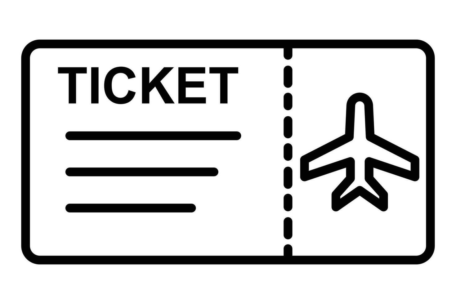 airplane ticket icon. icon related to ticket for air travel. line icon style. element illustration vector