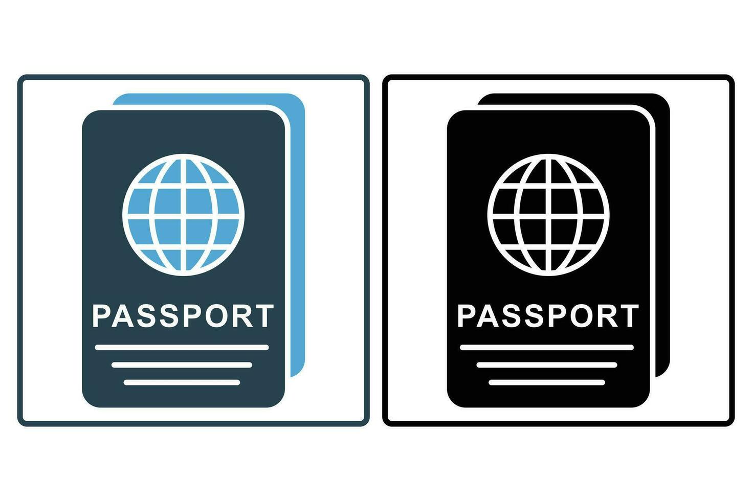 pasaporte icono. icono relacionado a primario viaje documento. sólido icono estilo. elemento ilustración vector