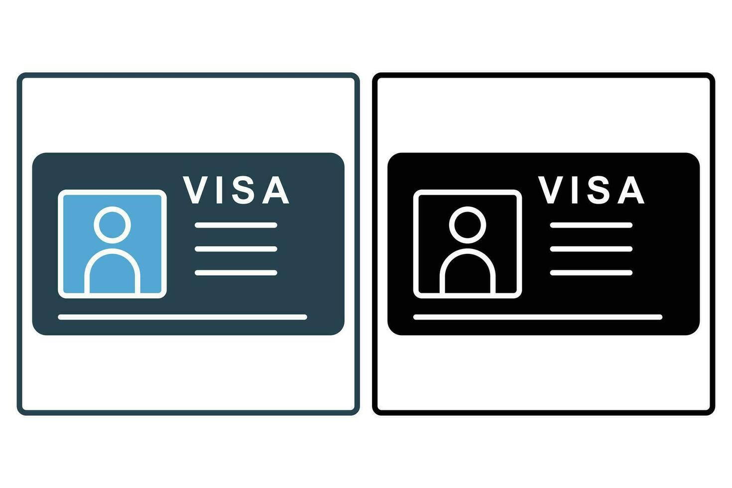 visa icono. icono relacionado a viajar. sólido icono estilo. elemento ilustración vector