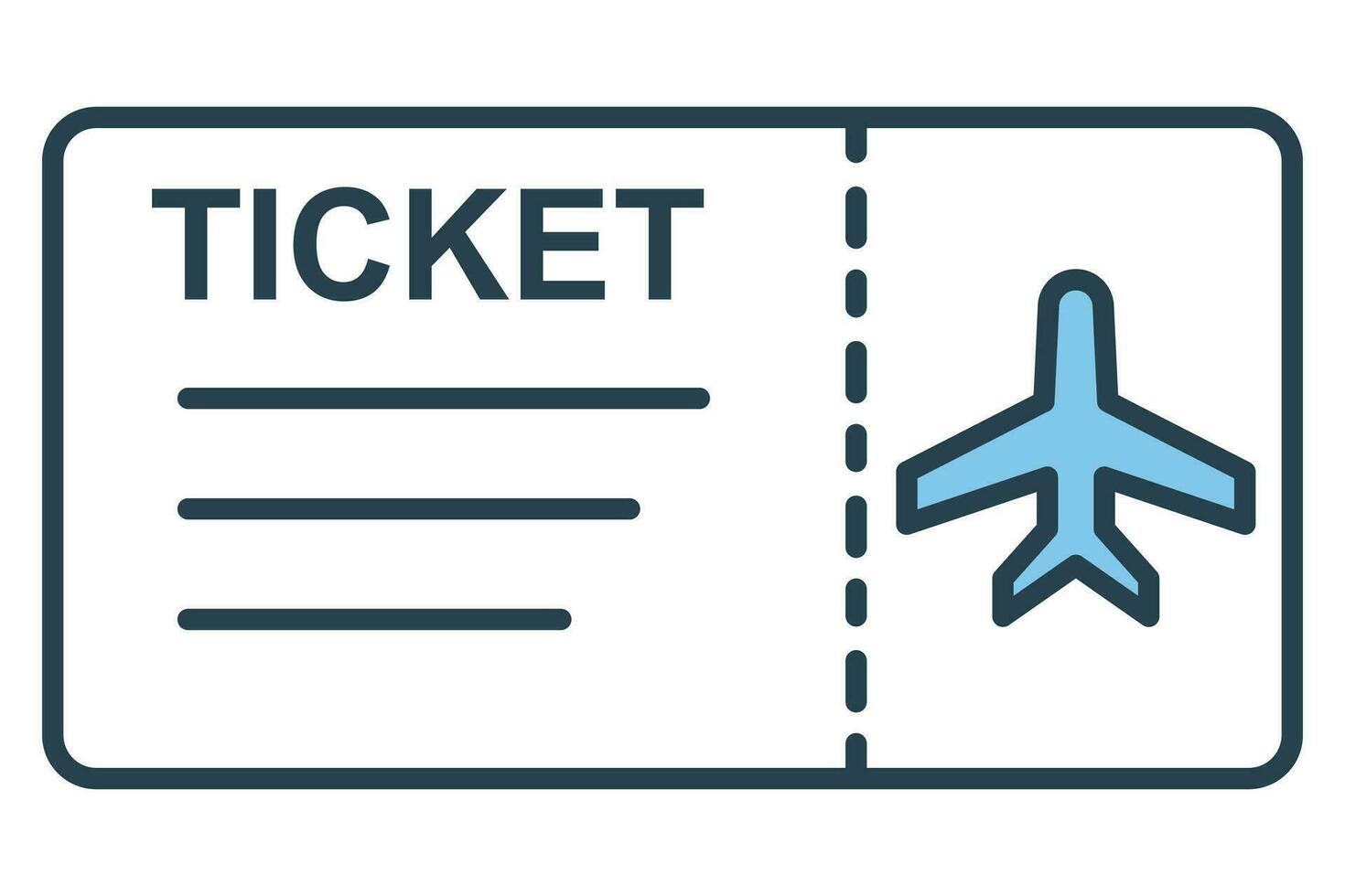 airplane ticket icon. icon related to ticket for air travel. flat line icon style. element illustration vector
