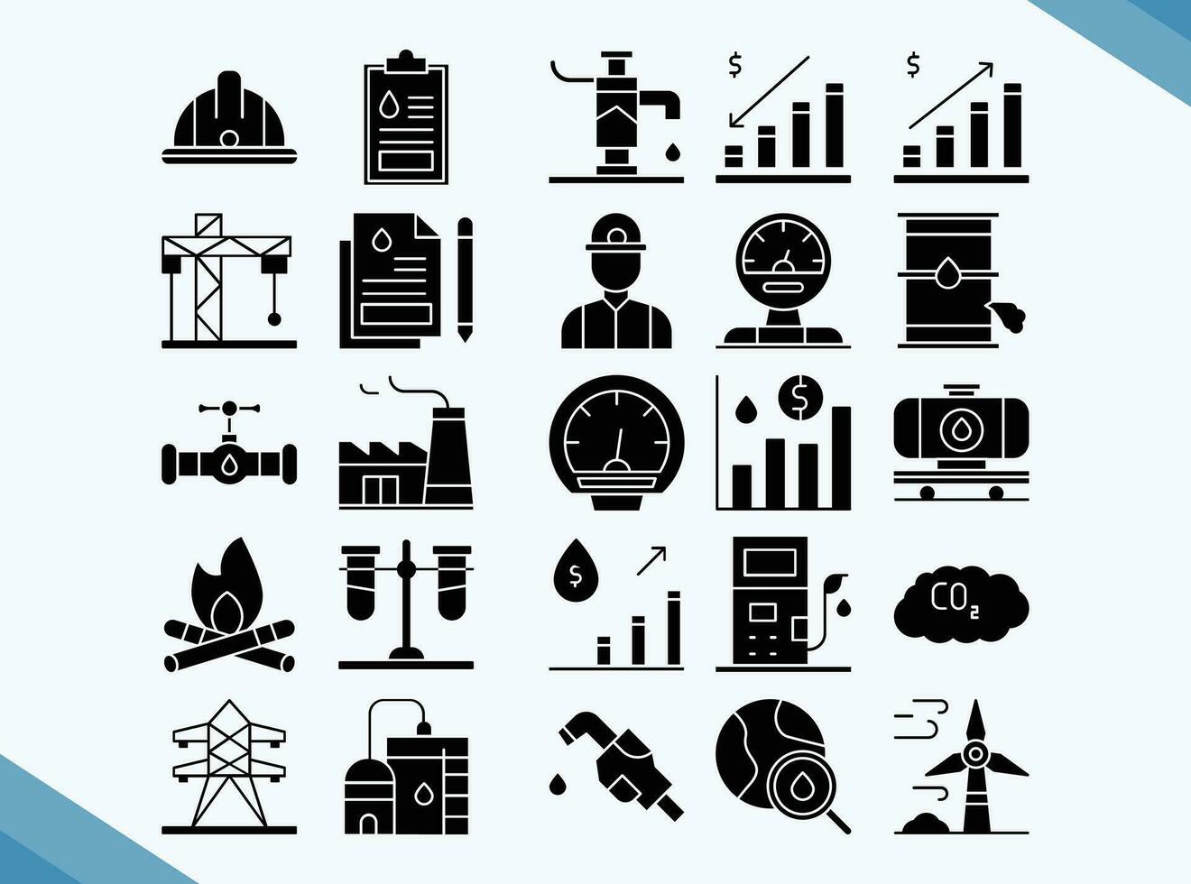 petrol industry vector design icons pack