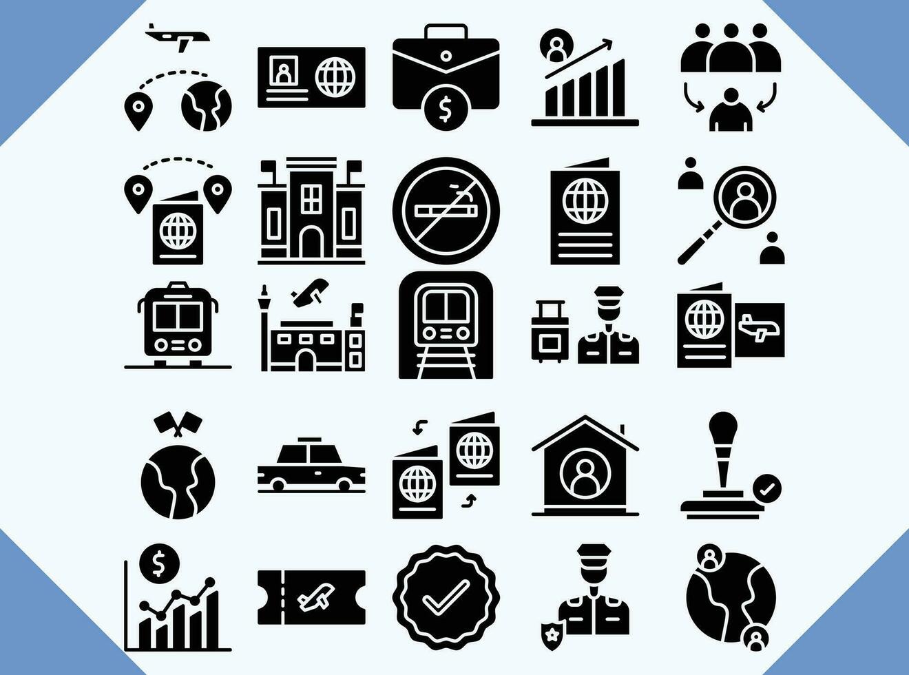 immigration vector design icons filled