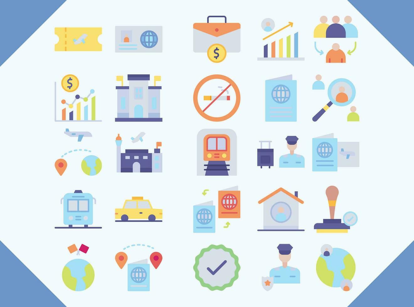 immigration vector design icons flat