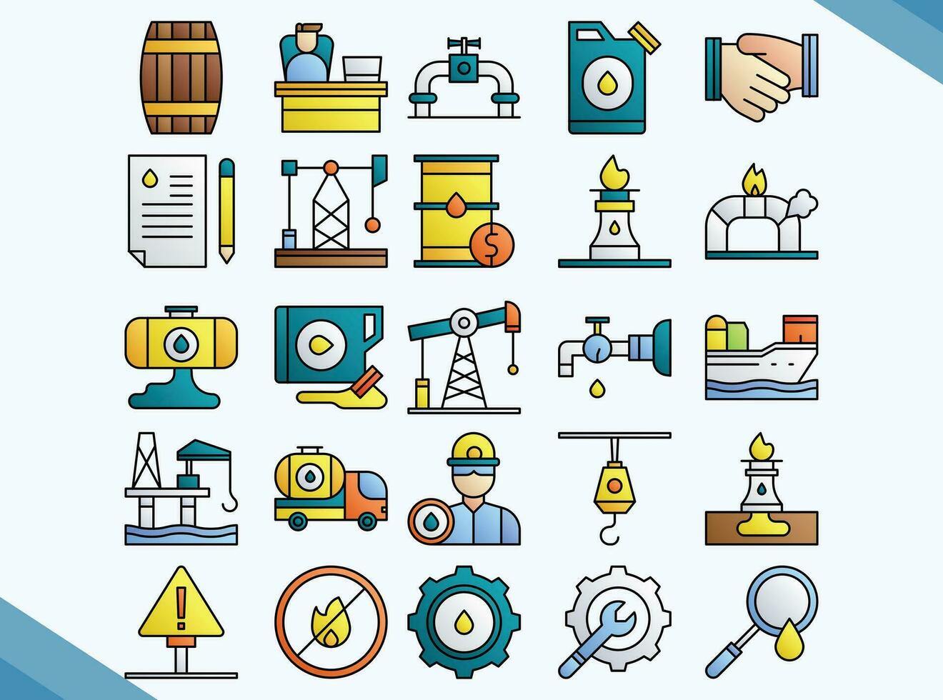 petrol industry vector design icons pack