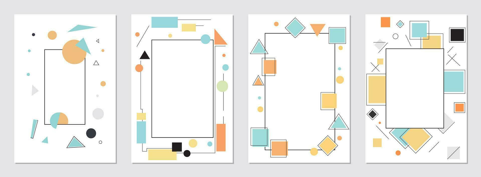 resumen geométrico plantillas para cubre de cuadernos y ejercicio libros y otro impreso materiales vector ilustración.