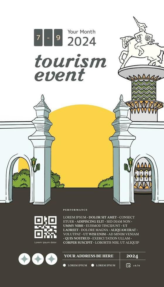 Creative Cultural design layout template background with Kulon Progo culture vector
