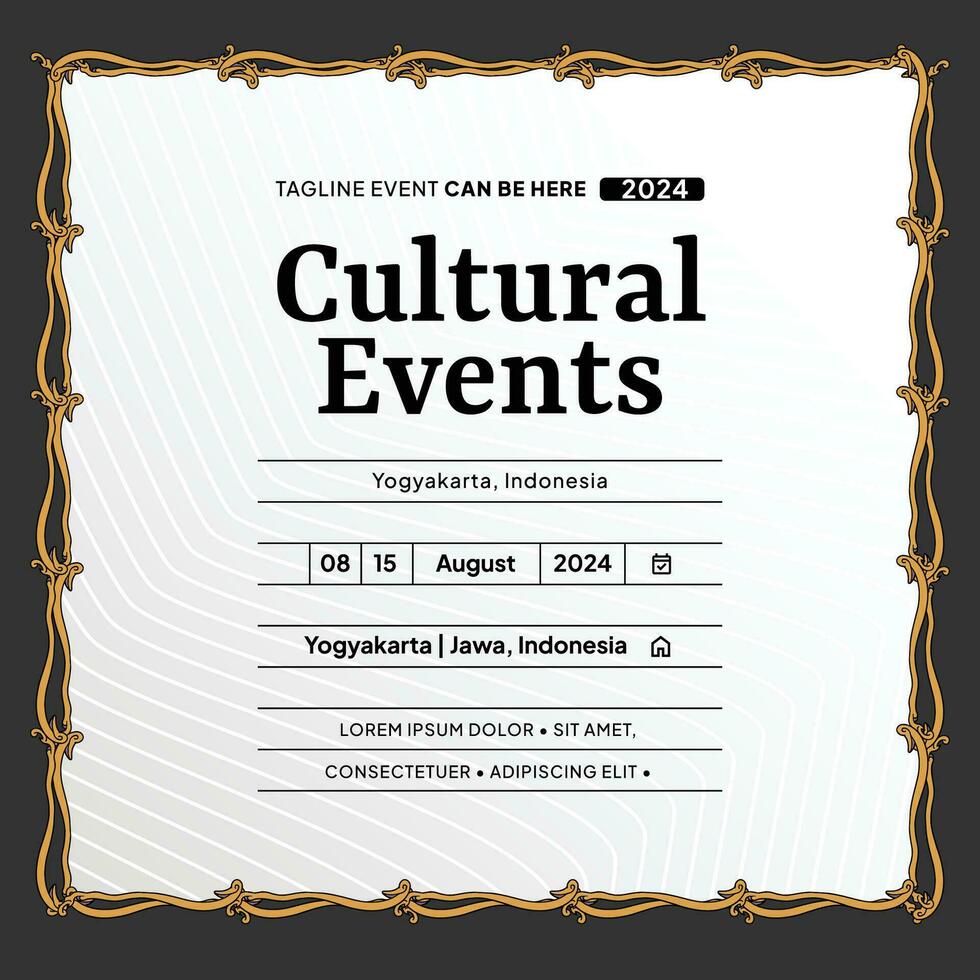 Cultural Event design layout template background with wayang kayon gunungan illustration vector