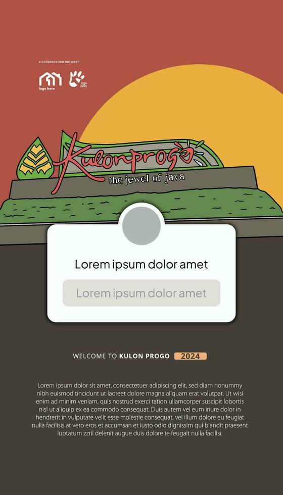 Kulon Progo Yogyakarta culture design layout idea for social media or event background vector