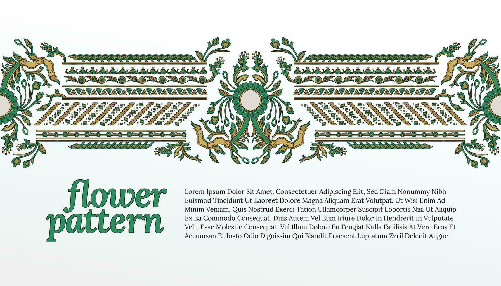 Green vintage ornament javanese decoration for design vector