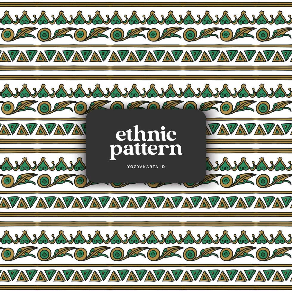 Green vintage ornament javanese decoration for design vector