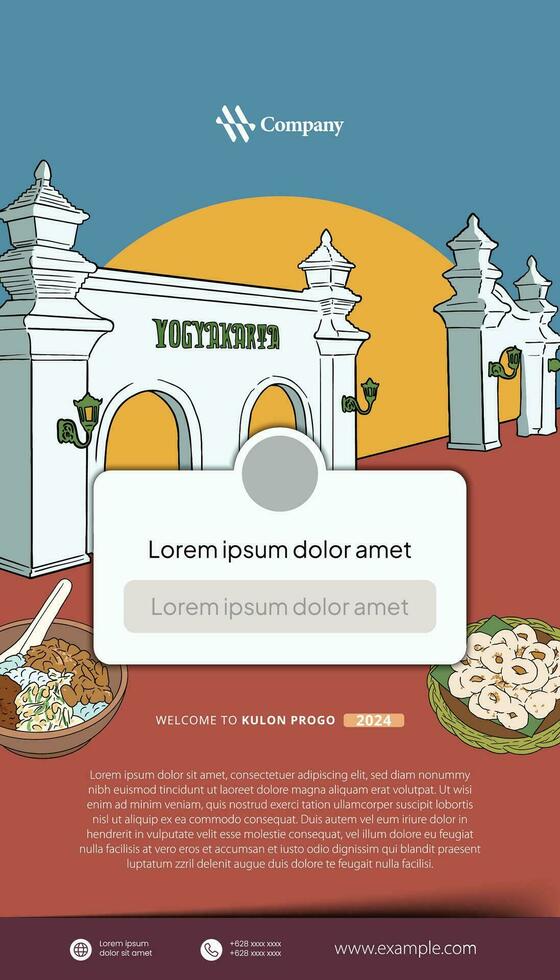 Kulon Progo Yogyakarta culture design layout idea for social media or event background vector