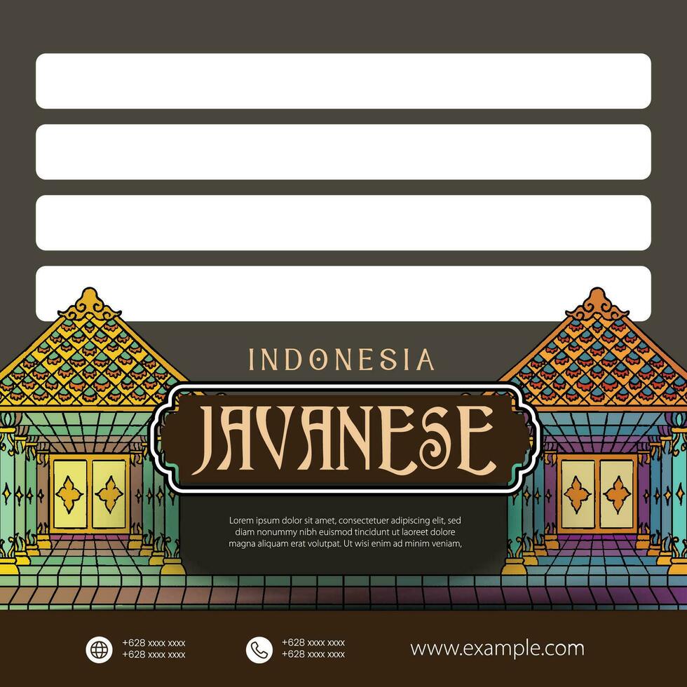 Cultural Event design layout template background with wayang kayon gunungan illustration vector