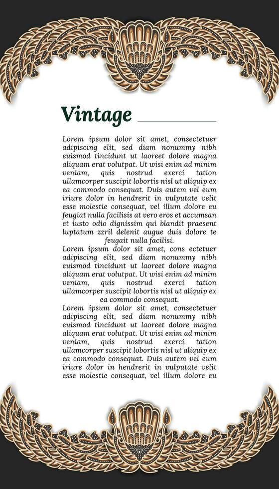 javanese event poster idea with vintage border design idea vector