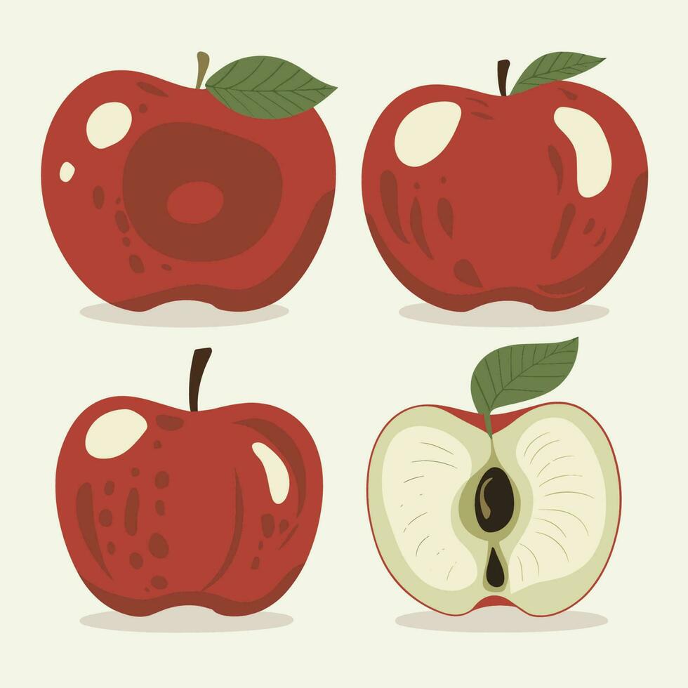 conjunto de manzana vector
