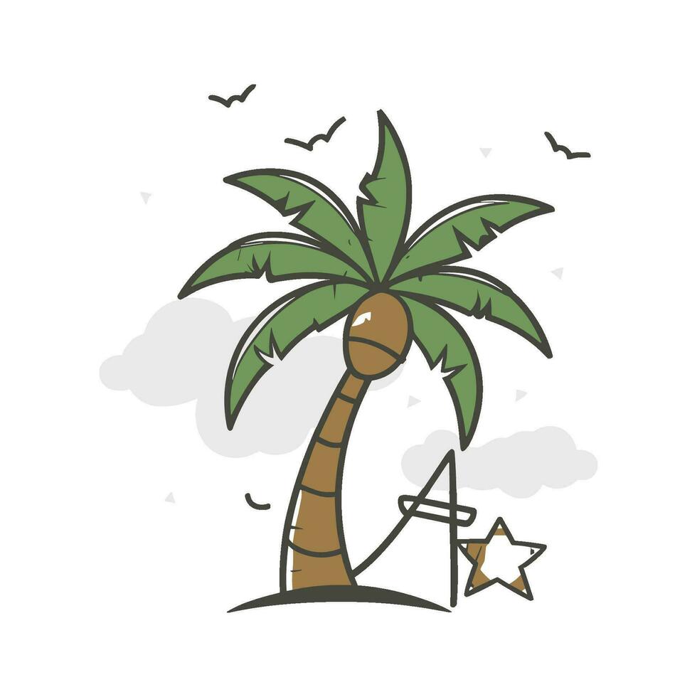 palm tree vector illustration isolated on white background