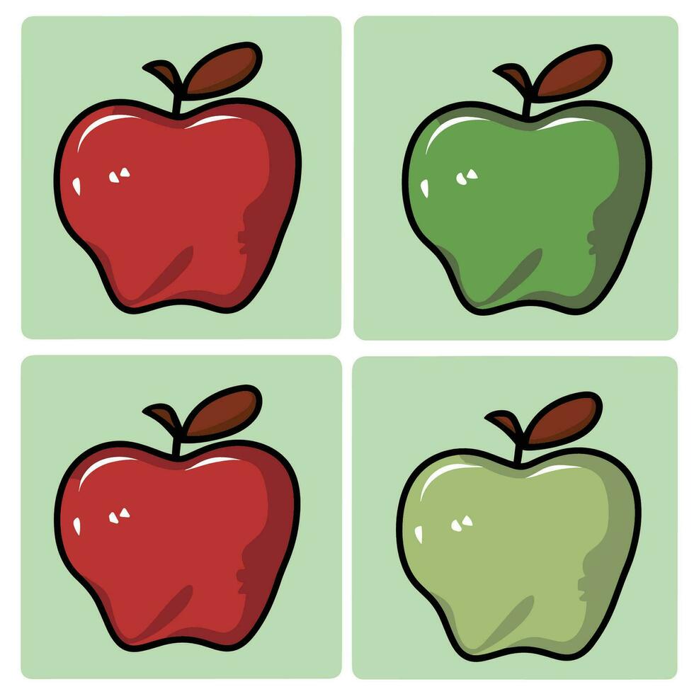 set of apple vector