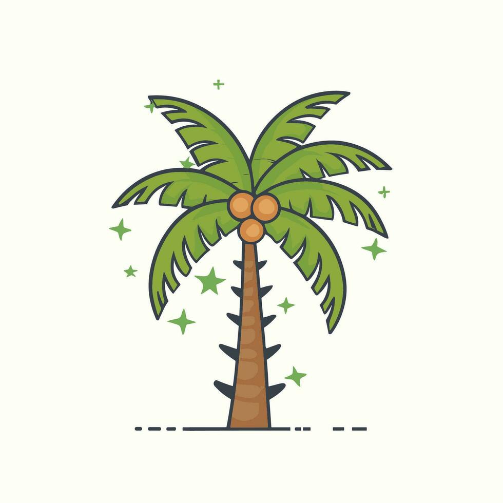 Ilustración de vector de palmera aislada sobre fondo blanco