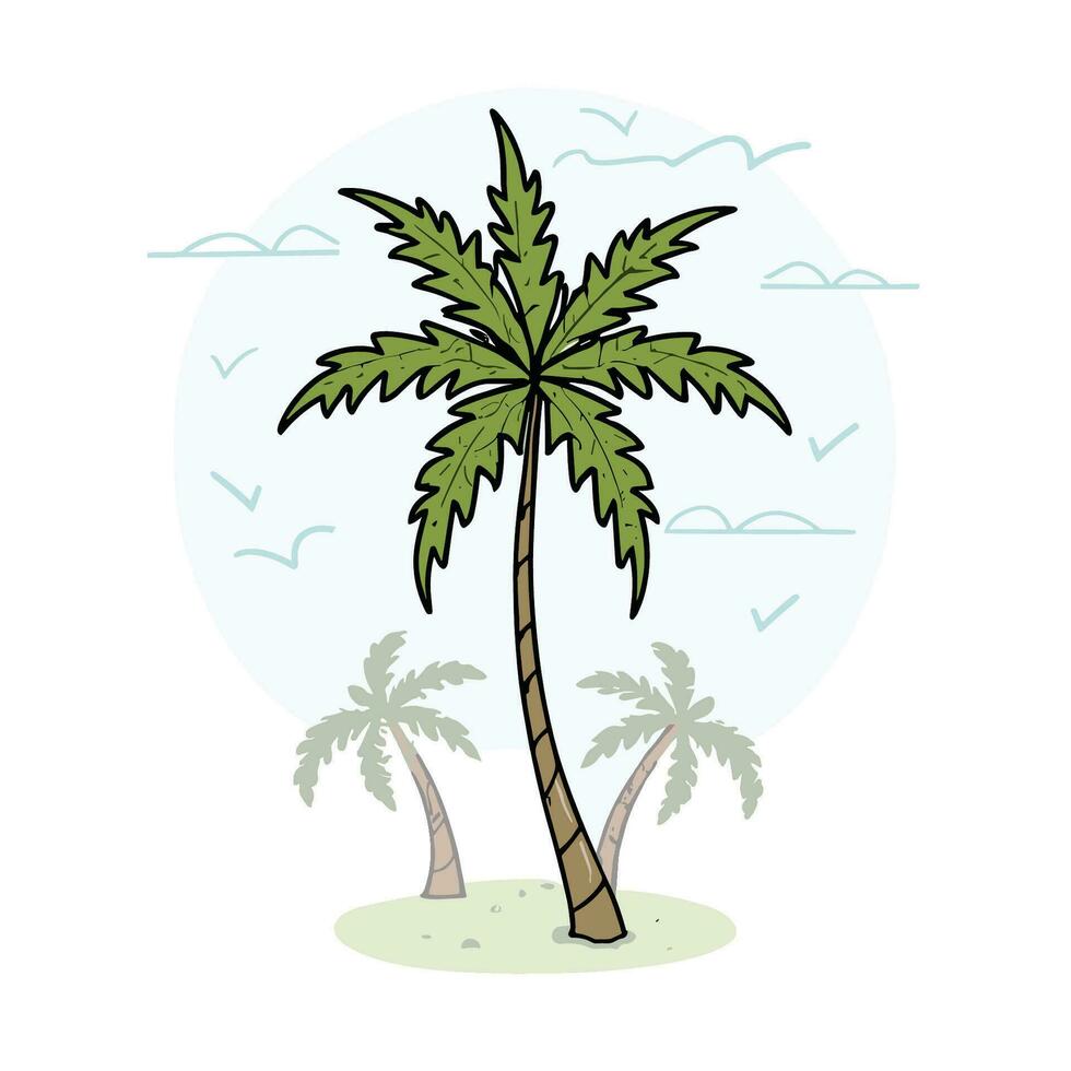 palm tree vector illustration isolated on white background
