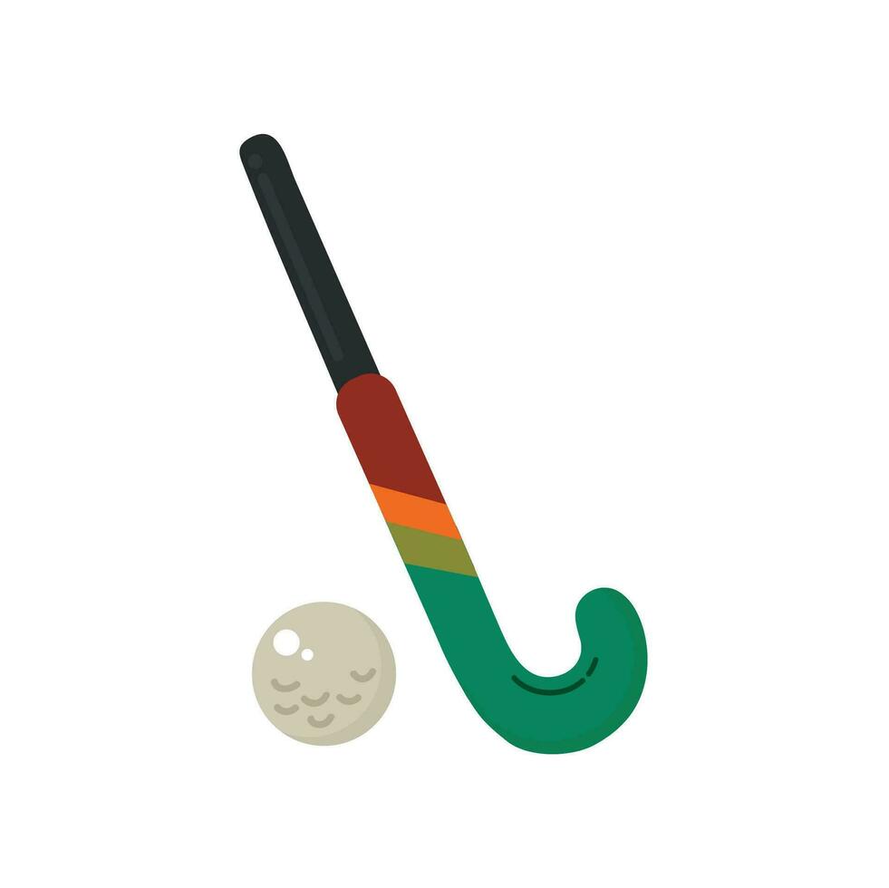 Field hockey stick and ball icon clipart avatar logotype isolated vector illustration