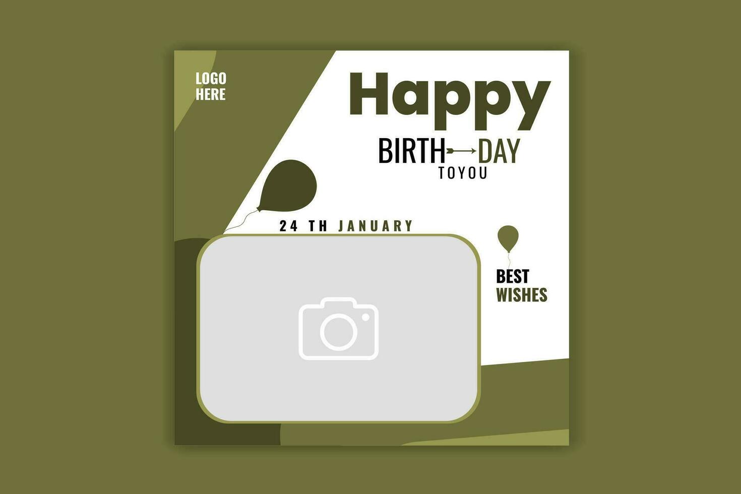 invitation card birthday social media post banner design vector