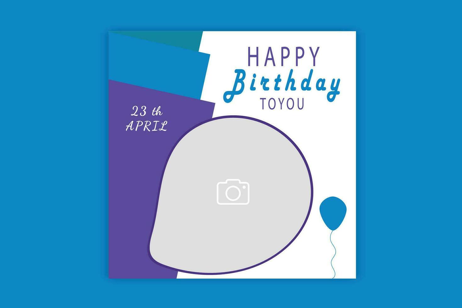 invitation card birthday social media post banner design vector