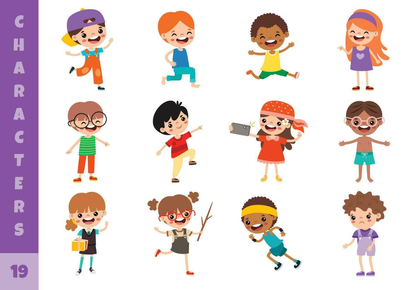 Cartoon Children Doing Different Activities vector