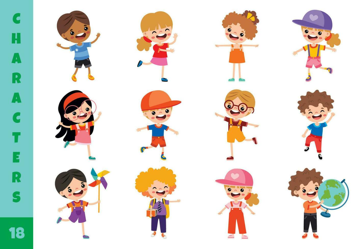 Cartoon Children Doing Different Activities vector