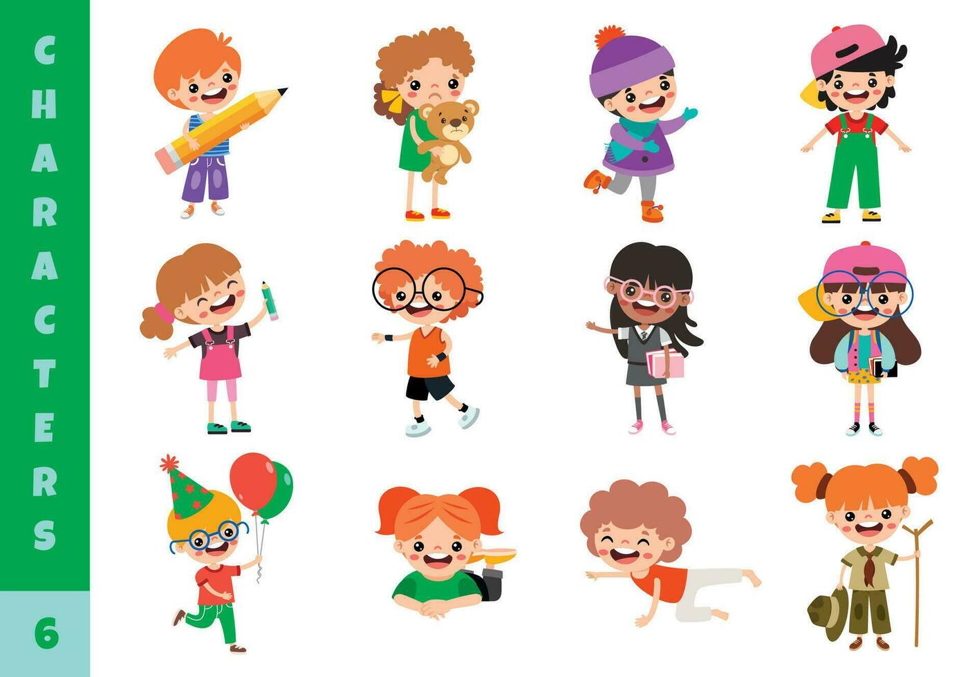 Cartoon Children Doing Different Activities vector