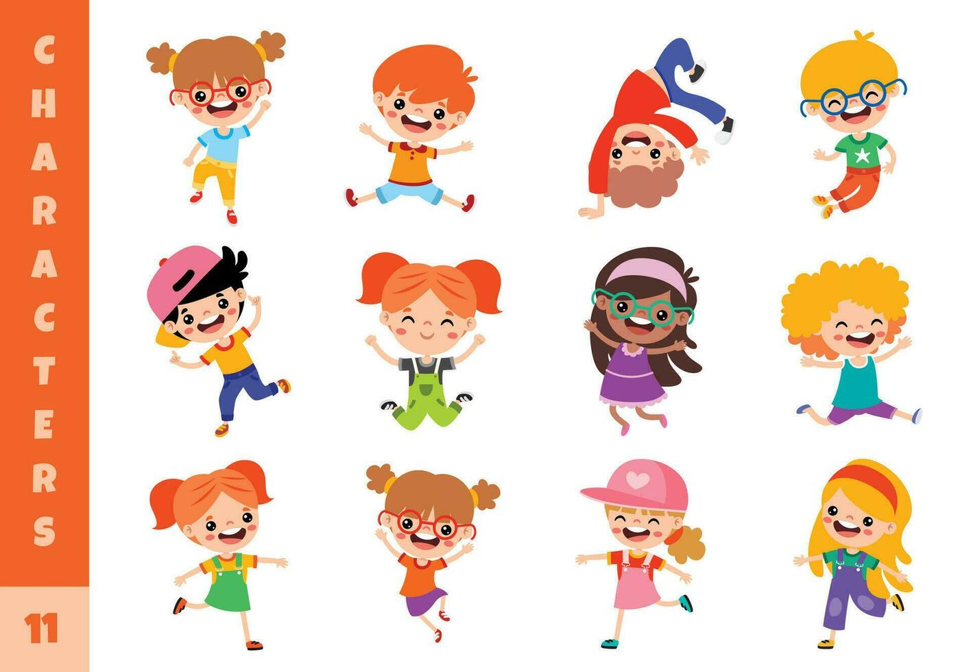 Cartoon Children Doing Different Activities vector