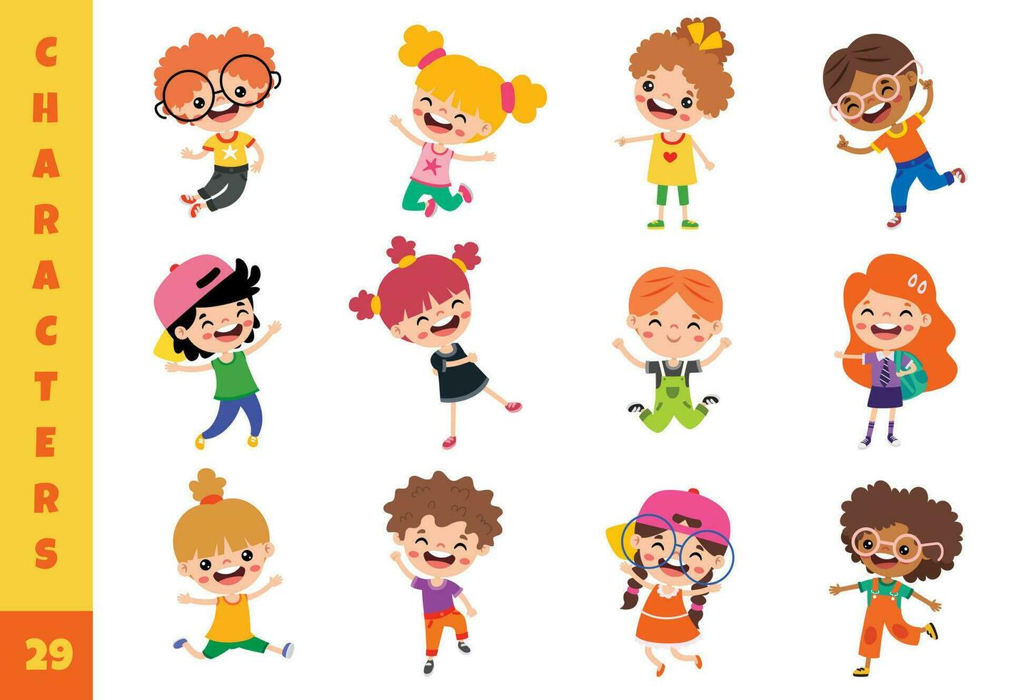 Cartoon Children Doing Different Activities vector