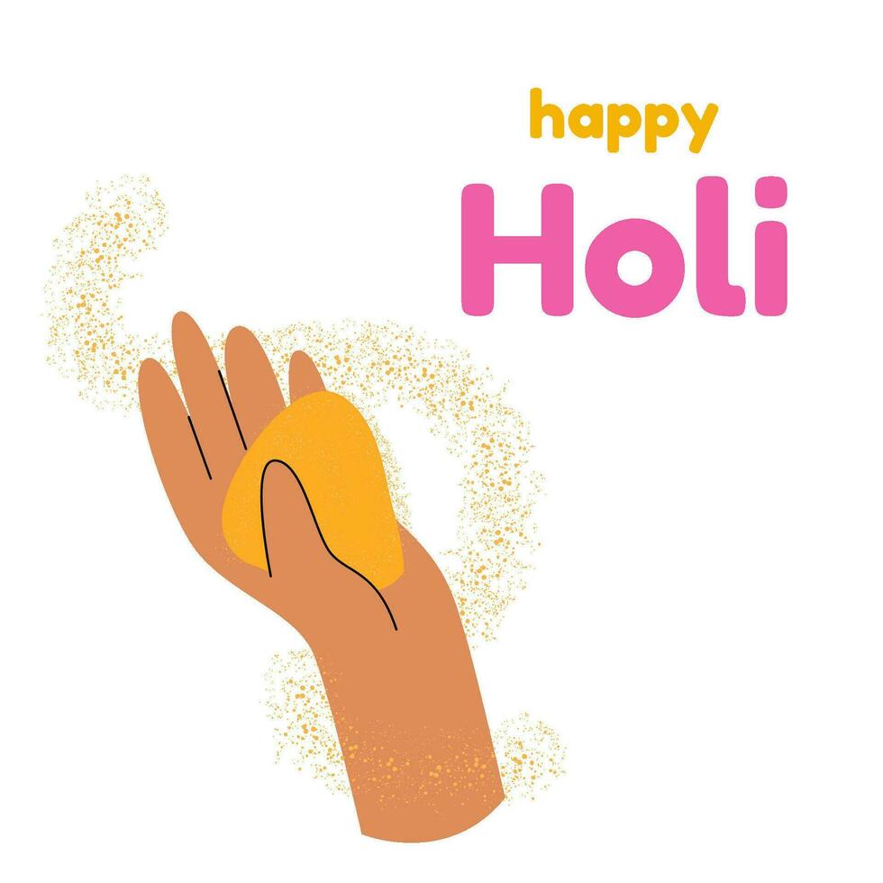 Hand with color paint for holi festival. Happy holi festival poster. Traditional indian holiday and festival. vector