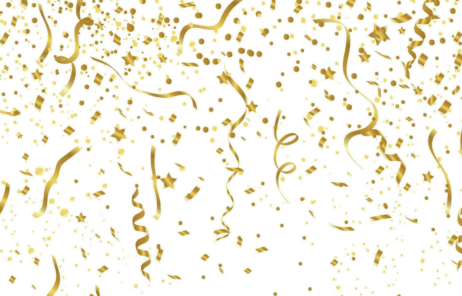 festive party with gold confetti in white background vector